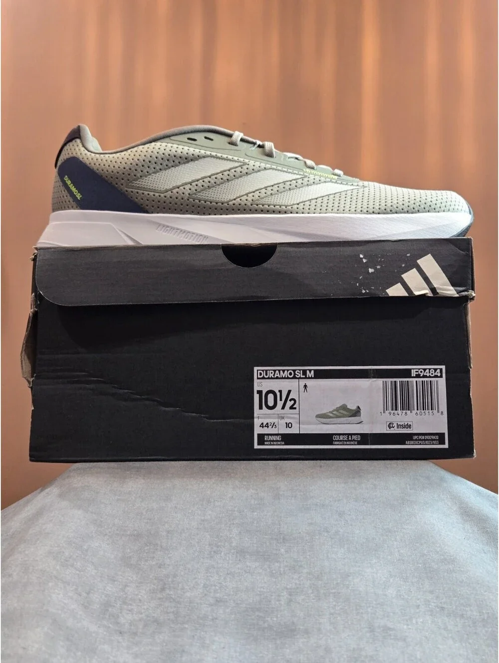 adidas Duramo SL - Silver Pebble / Lucid Lemon (IF9484) Men's 10.5 BRAND NEW